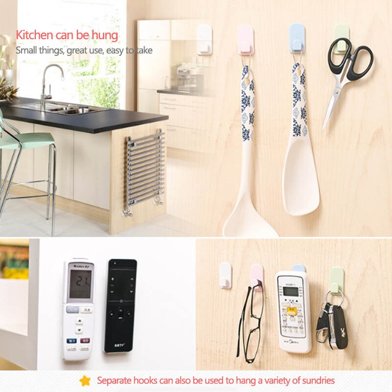 Support autocollant en plastique auto-adhésif pour télécommande, support autocollant, support robuste pour télécommande, support mural Portable, 2 paires