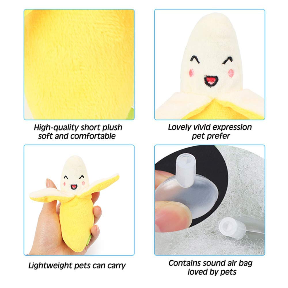 Pet Puppy Plush Chew Squeaker Squeaky Toy Cotton Plush Toys for Dogs Muti Model (Banana)