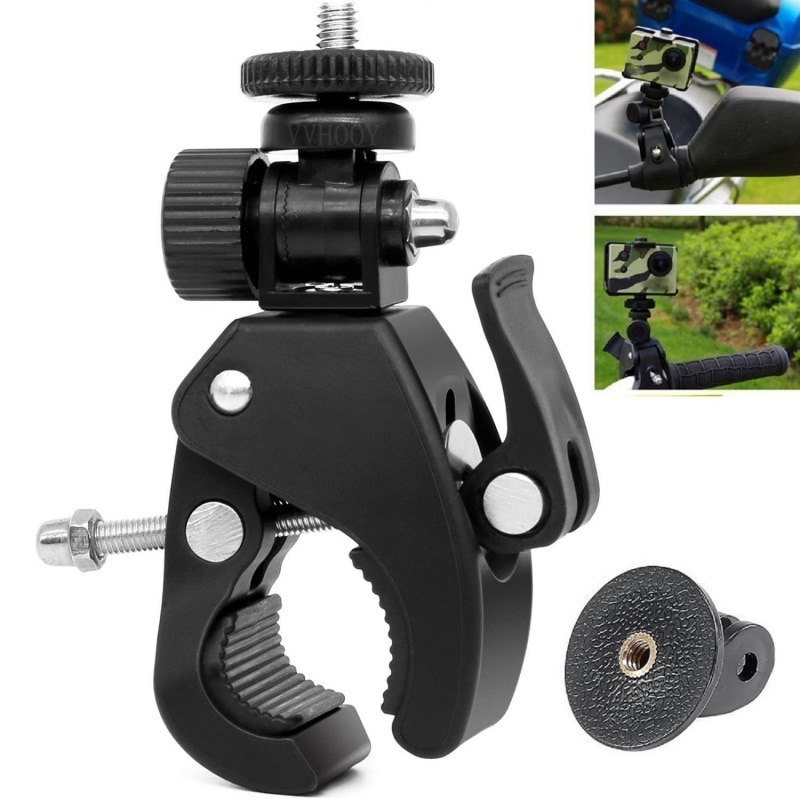 1/4 Camera DV DSLR Bike Bicycle Handlebar Clamp Bracket Tripod Mount Screw Clip Tripods for Gopro Hero5/4/3+/3/2/1