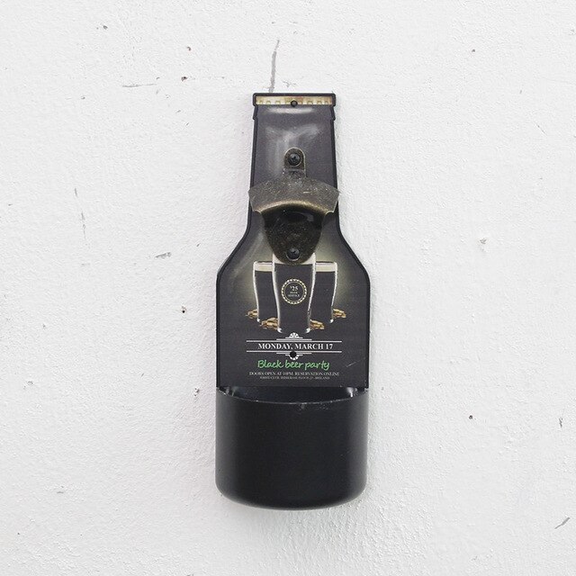 Retro Bronze OPEN HERE Wall Mounted Bottle Cap Opener Bar Kitchen Beer: Maroon