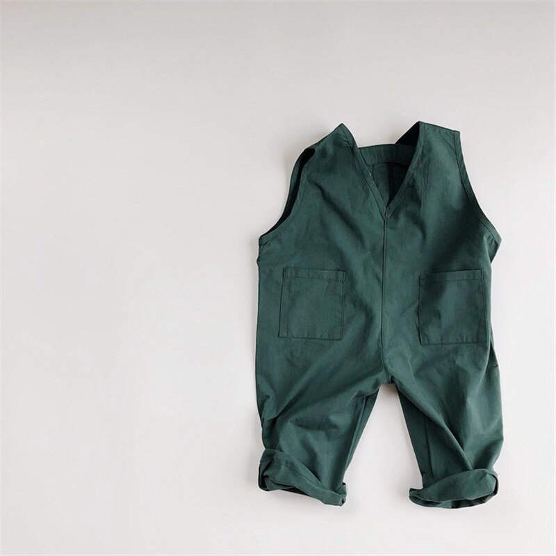 Peuter Kids Meisjes Jongens Overalls Koreaanse Mode Mouwloze Single Breasted Rompertjes Jumpsuit Kinderen Clothings HD05