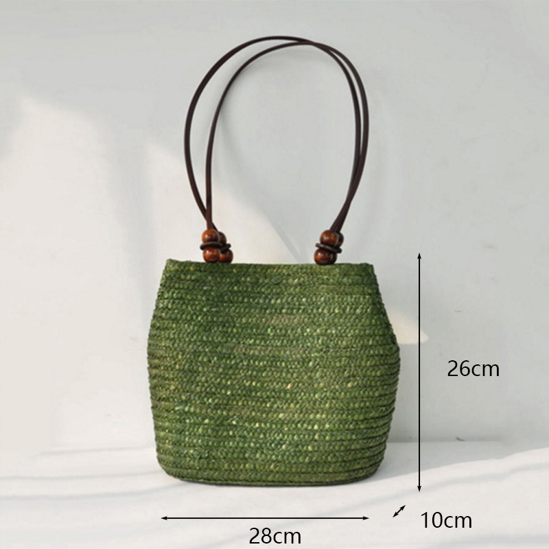 Gus borse da spiaggia in paglia grande borse da donna moda estiva donna 2022 borse da donna Casual borsa a tracolla nappa cerniera Bolsas: b-Green