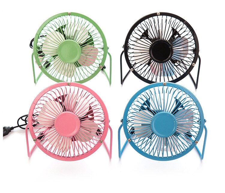 Color Strong wind Mini Fan Desk USB Fan METAL Desktop Desk Silent Laptop PC Quiet Cooler Fan