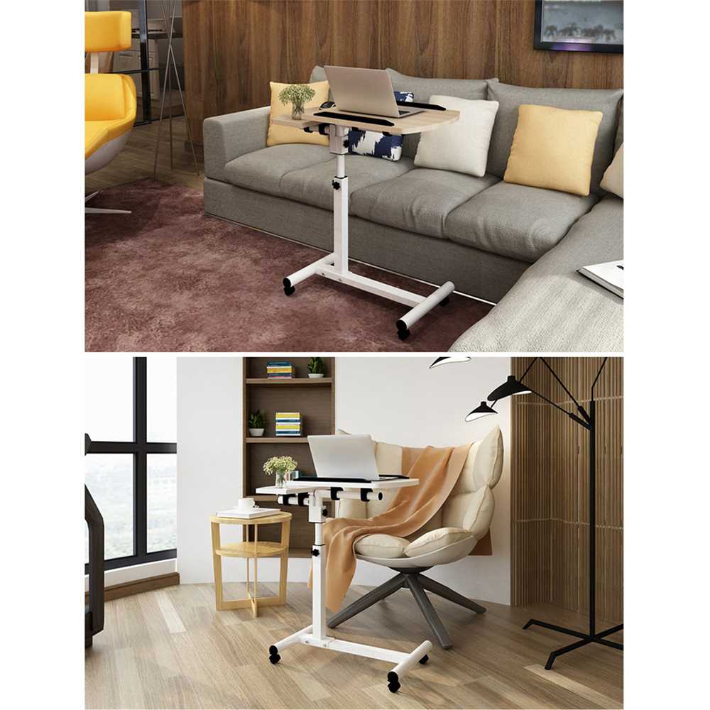 Mrosaa Foldable Computer Table 64x40CM Adjustable Portable Laptop Desk Rotate Laptop Bed Table Can be Lifted Standing Desk
