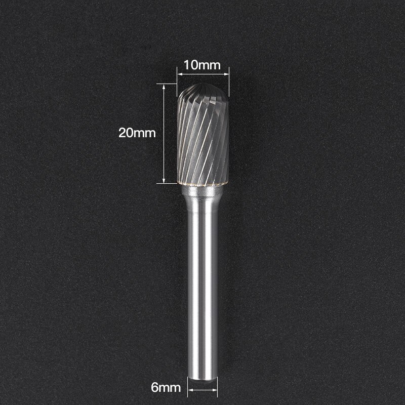 1pc solid carbide tungsten steel milling cutter,6mm shank C type Metal electric grinding head,Polishing tool: C610