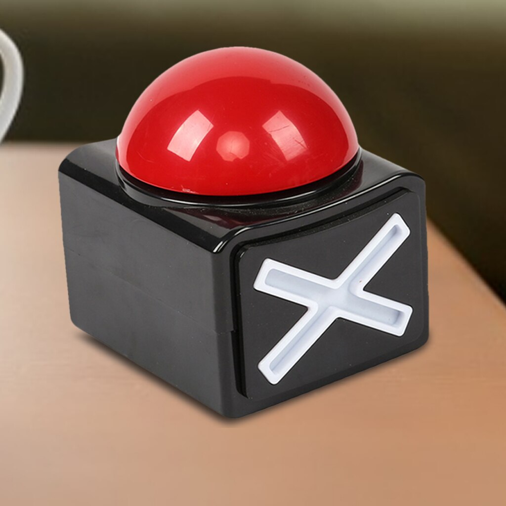 Alarm Button w/ Sound Light Battery Powered Talent Buzzer for Game Show
