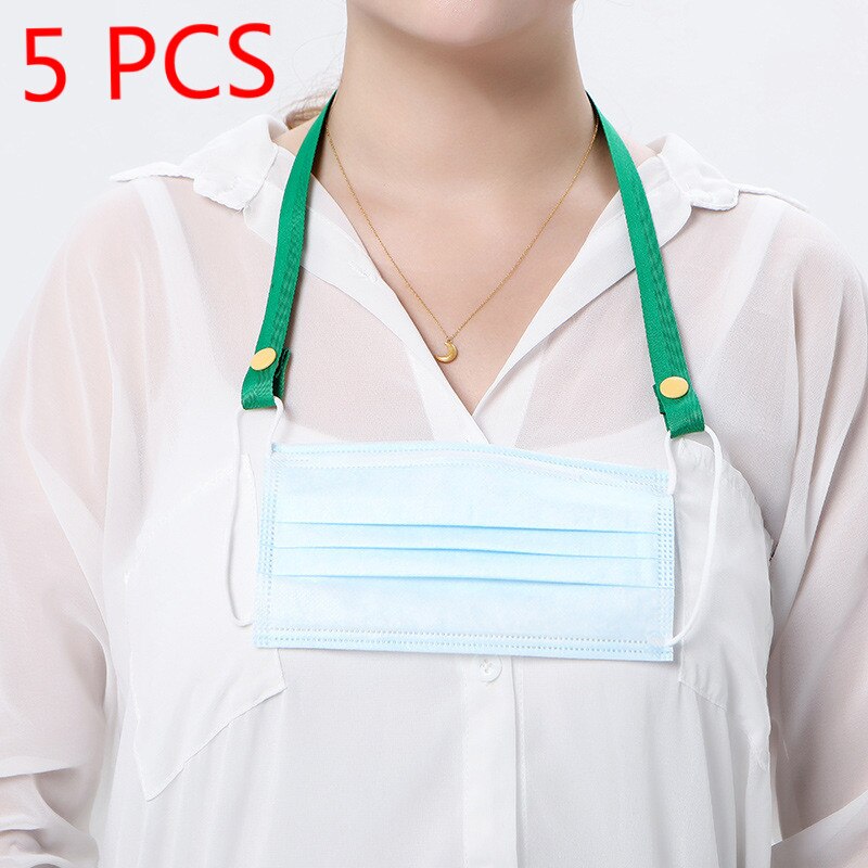 5 PCS 62cm Adjustable Mask Lanyard Extension Lanyard Handy&convenient Ear Holder Mask Rest Hang On Neck String Rope Accessories