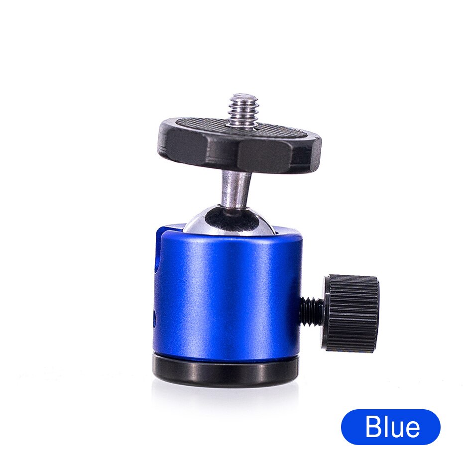 Monopod 360 Graden Swivel Draaibaar 1/4 ''Schroef Balhoofd Mount Ballhead Stand Beugel Voor Monitor Dslr Lamp Ondersteuning Tripode: Blauw