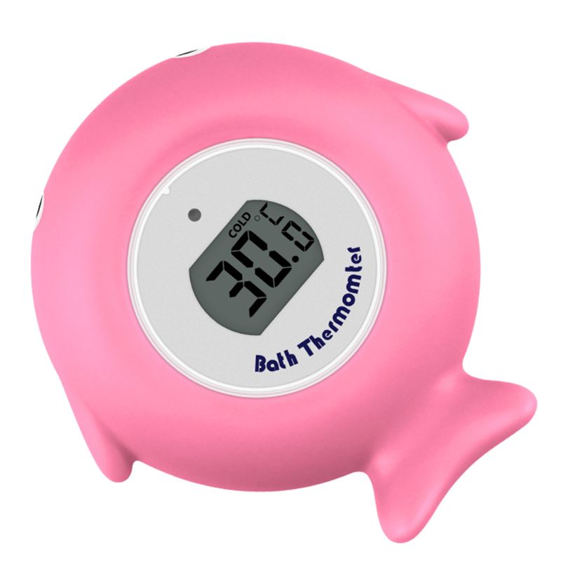 Elektronisk termometer til din babys bad hjælper dig med omhyggeligt at overvåge vandtemperaturen for at holde din baby sikker og sund: Lyserød