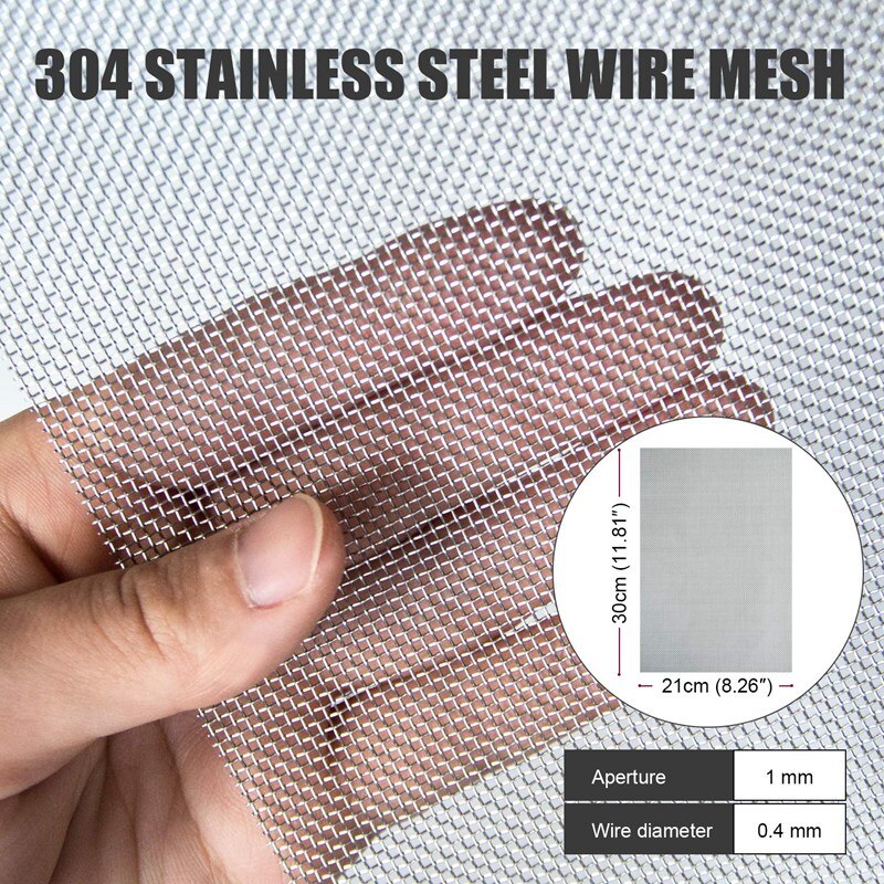 5PCS Stainless Steel Woven Wire Mesh-11.81Inch x 8.26Inch,Hard and Heat-Resistant Woven Wire 20 Mesh Corrosion-Resistant