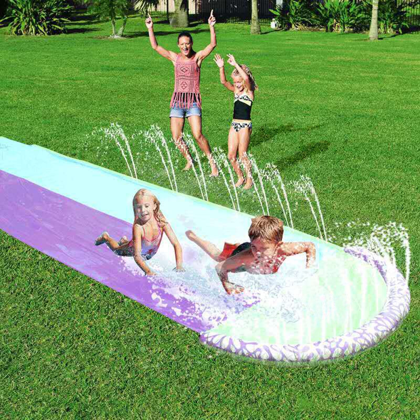 Pvc Gazon Water Slide Zwembaden Dubbele Giant Surf Glijbaan Met 2Pc Aquaplane Pvc Backyard Outdoor Water Games Center speelgoed Voor Kinderen