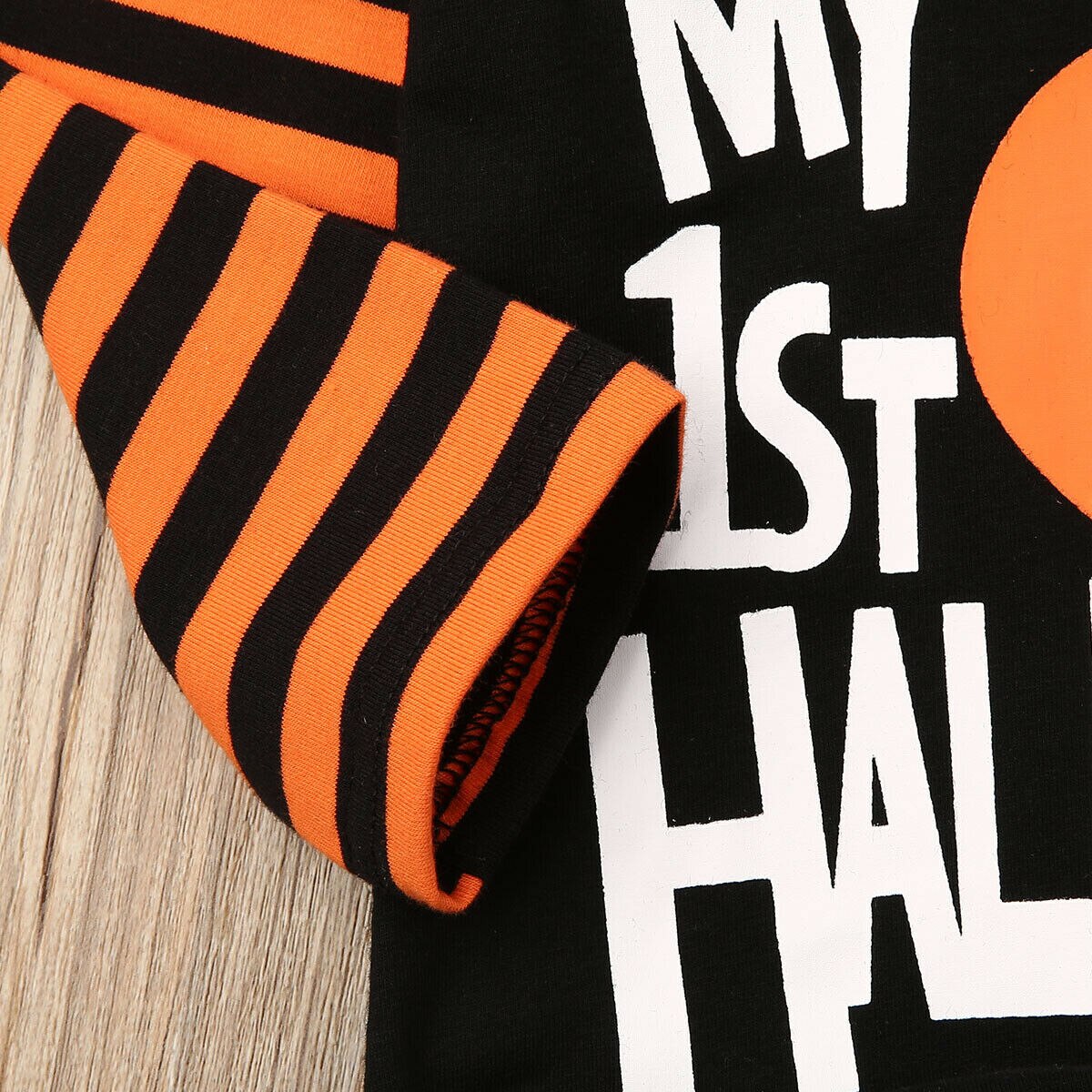 2019 Del bambino di Autunno della Molla Dei Vestiti Del bambino Del bambino Della Ragazza del Ragazzo di Halloween con Cappuccio Pagliaccetto Manica Lunga Tuta Lettera A Strisce Vestiti di toppa