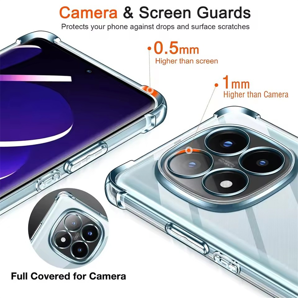 Shockproof Silicone Soft Case For Xiaomi Redmi Note 14 Pro Plus 4G 5G Case For Redmi Note14 13 12 11 Pro Plus Thin Clear Cover