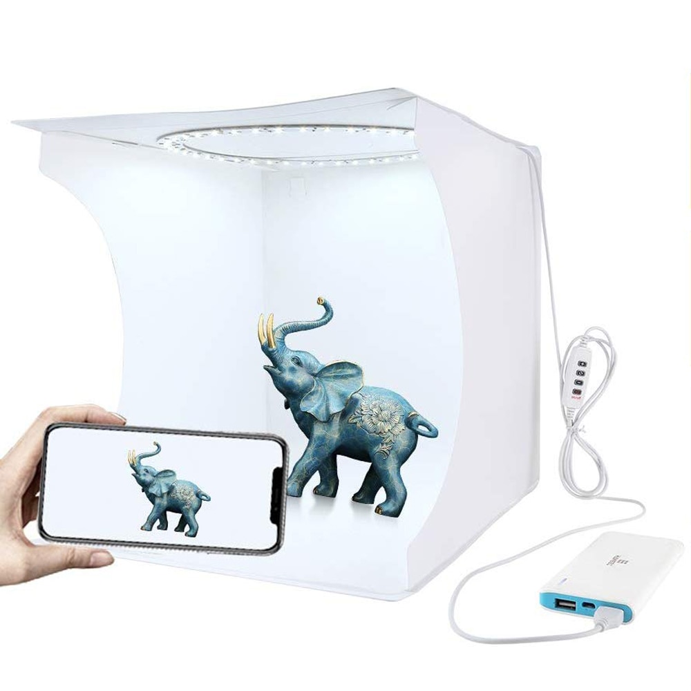 Cadiso 31cm Studio Photobox Photography Lighting Tent Kit Lightbox Photo Background Ring Light Soft Box for Mobile Phone Camera