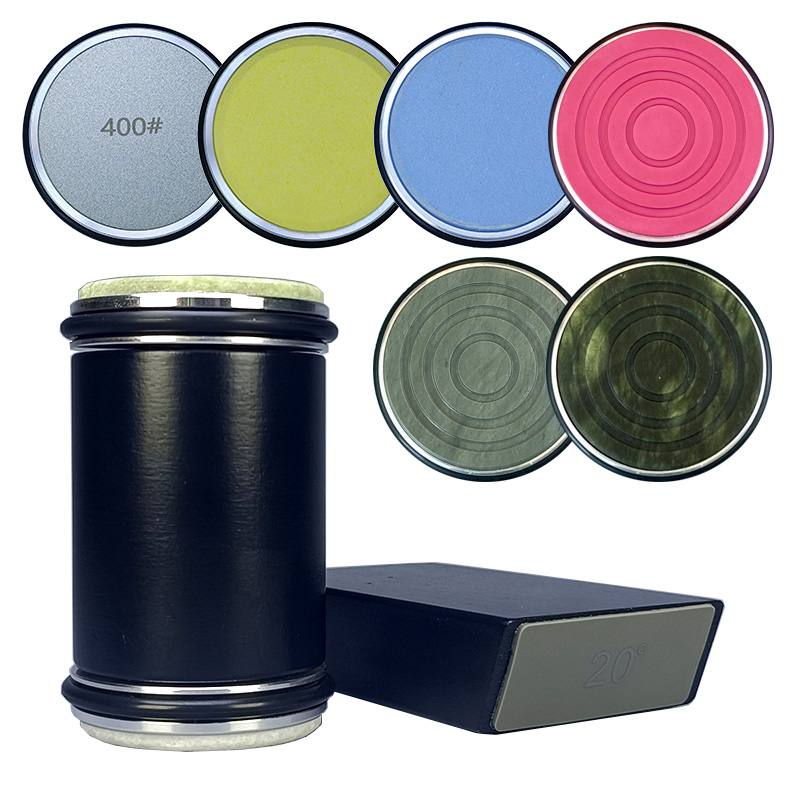 Affûteur de couteaux roulant, support magnétique, pierre à aiguiser, Kit de pierre à aiguiser, rouleau d'angle de 15 et 20 degrés, accessoire de cuisine