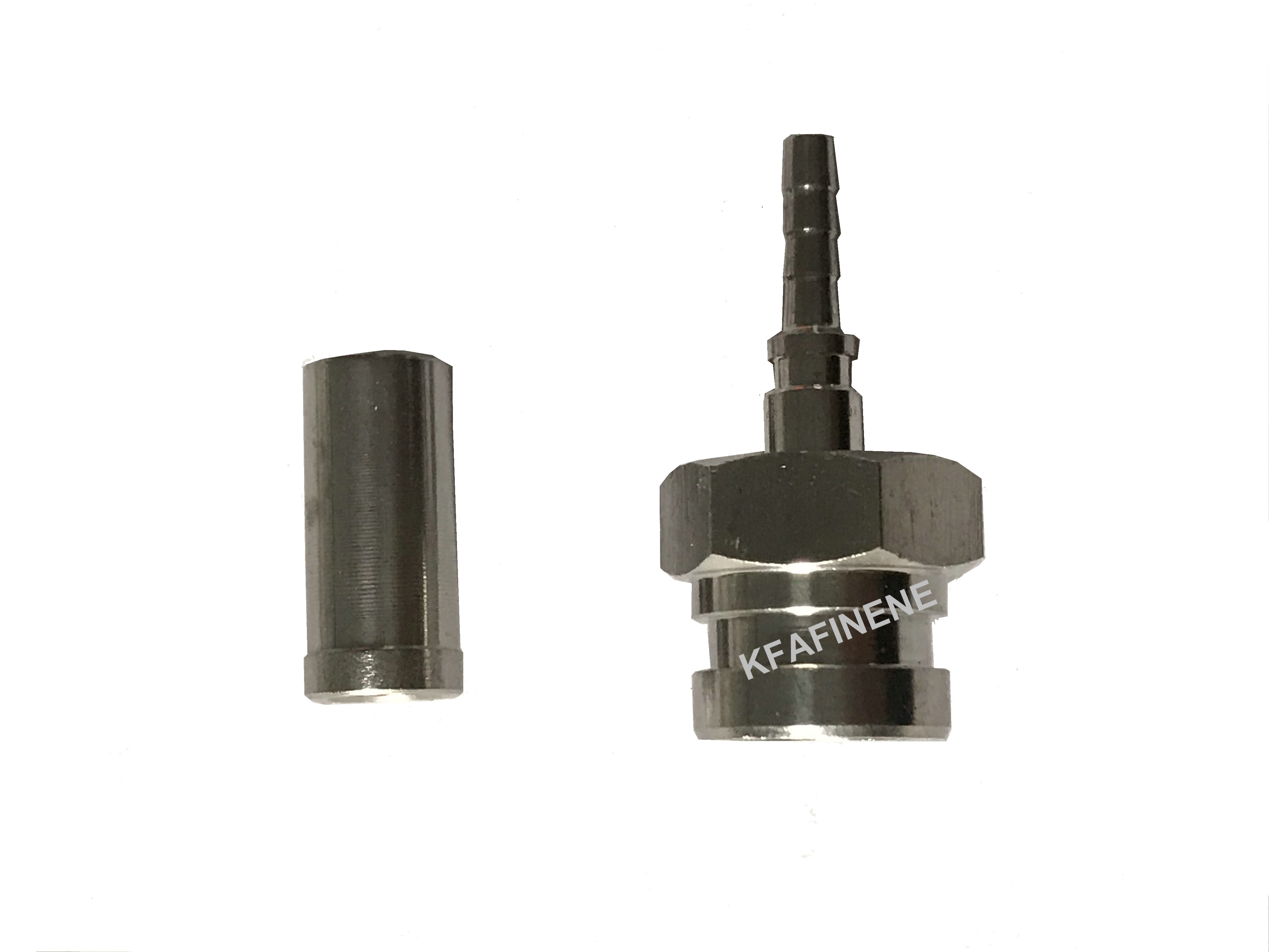 Concave M10x1.25 or M10X1.0 Stainless Steel Material Machine Crimp Female Brake Line Fittings