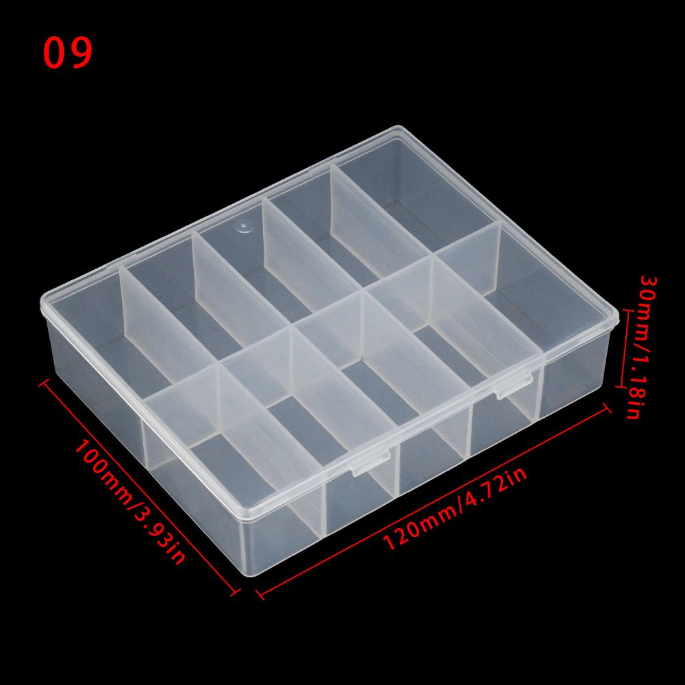Ulike tidligere plast gjennomsiktig oppbevaringsboks småting mangfoldig organizer etui smykker øredobber ringetone perler beholder verktøy: Grønn og oransje