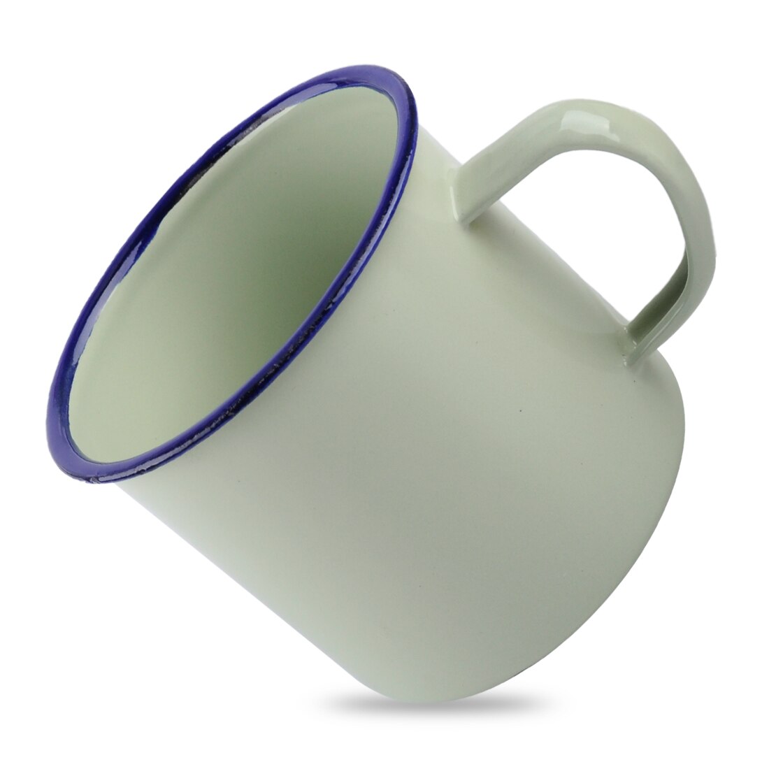 8cm udendørs hjem vintage stil håndlavet emalje kop krus til at drikke kaffe bjørn te camping vandreture: Lysegrøn