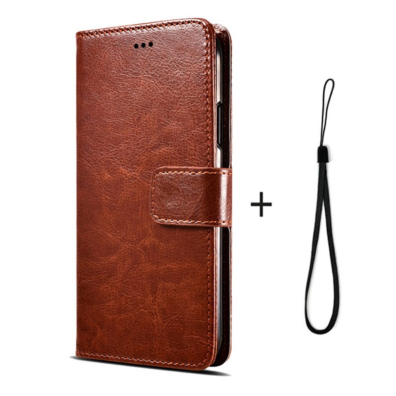 Funda de teléfono para Meizu C9, Funda de teléfono con tapa para Meizu C9 PRO, Funda de piel sintética, fundas de cuero tipo billetera: For meizu C9 / CX Brown Strap