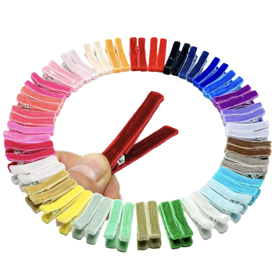 40 peças 1.8 "totalmente forrado diy grampos de cabelo de jacaré presilhas de cabelo para cabelos finos bebês meninas crianças em pares: CÉU AZUL