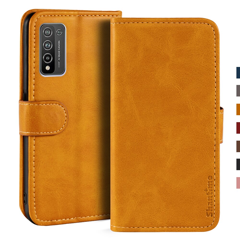 Sprawa dla Huawei Honor 10X Lite przypadku magnetyczny portfel skórzany pokrowiec dla Huawei Honor 10X Lite stojak Coque przypadki telefonów: lekki brązowy