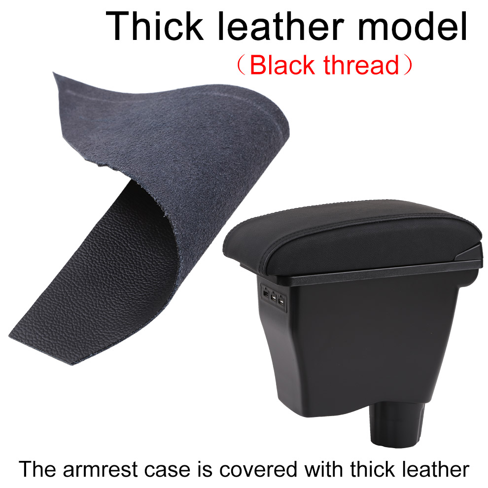for smart fortwo armrest box universal car center console smart forfour caja modification double raised with USB No assembly: thick black