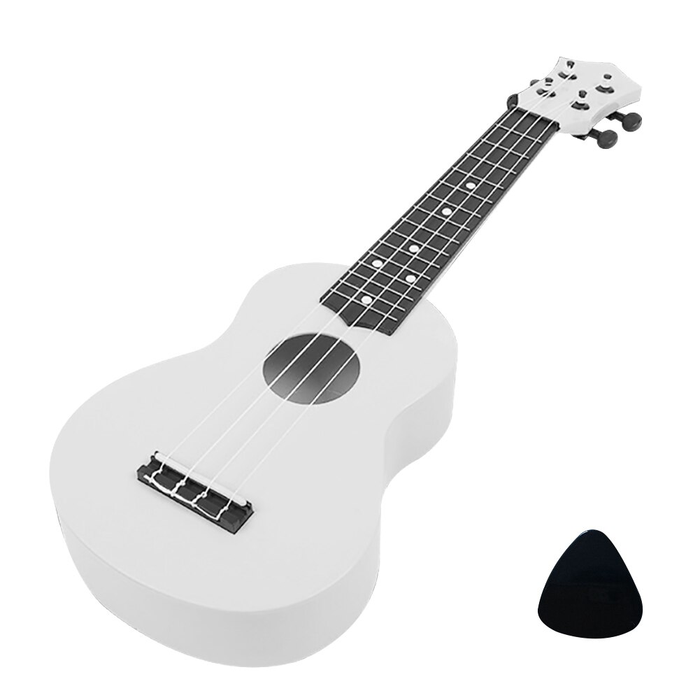 21 tommer 4 strenge akustisk ukulele lille guitar børn begyndere musikinstrument guitar tilbehør børn legetøj: Hvid