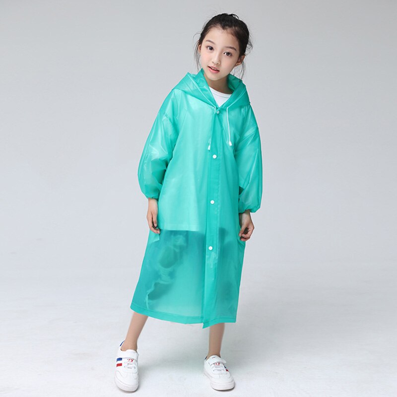 Chubasquero impermeable de Color sólido con dibujos animados para niños, ropa de lluvia, Poncho de estudiante para exteriores, transparente, 1 ud.