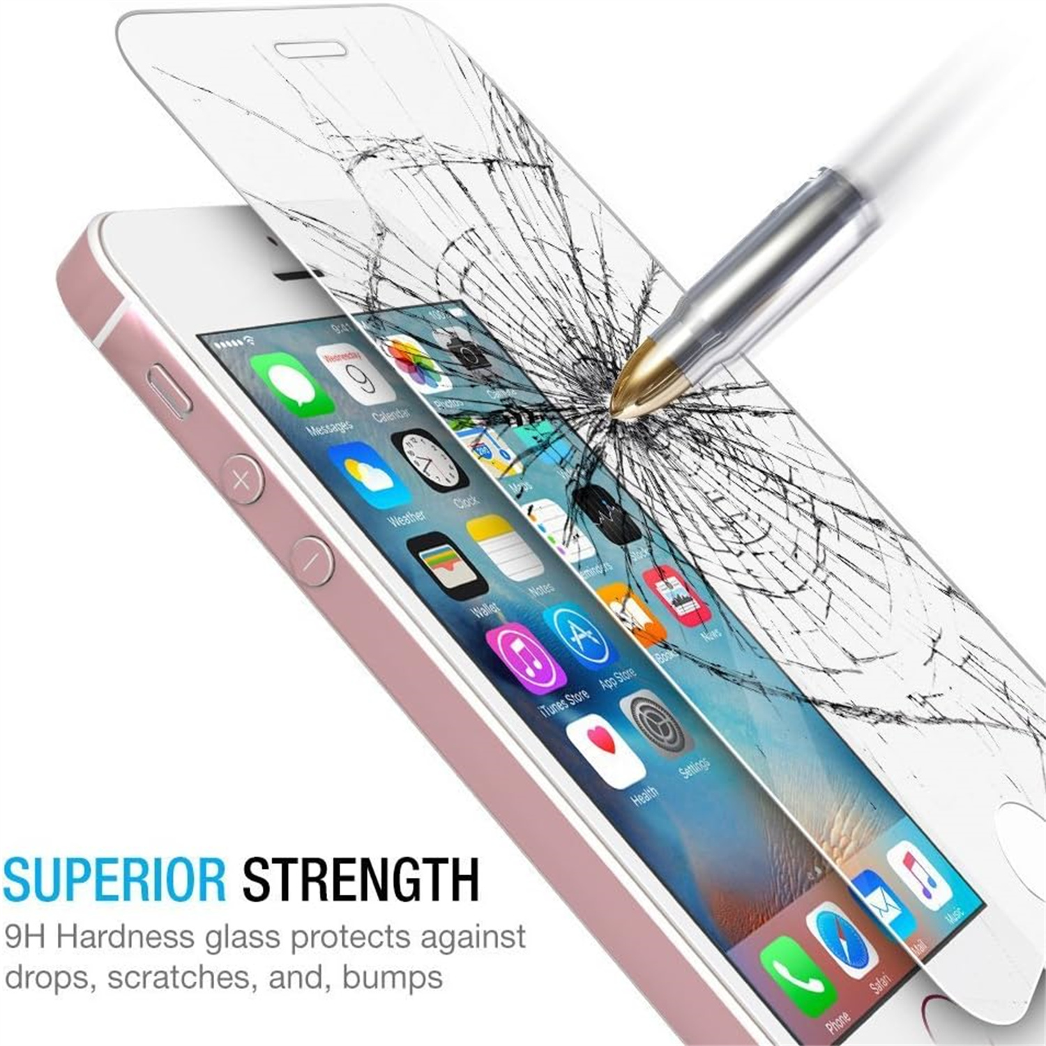 9H gehärtete Glasfolie für iPhone 5 5s SE 2/4 Stück HD-Displayschutzfolie