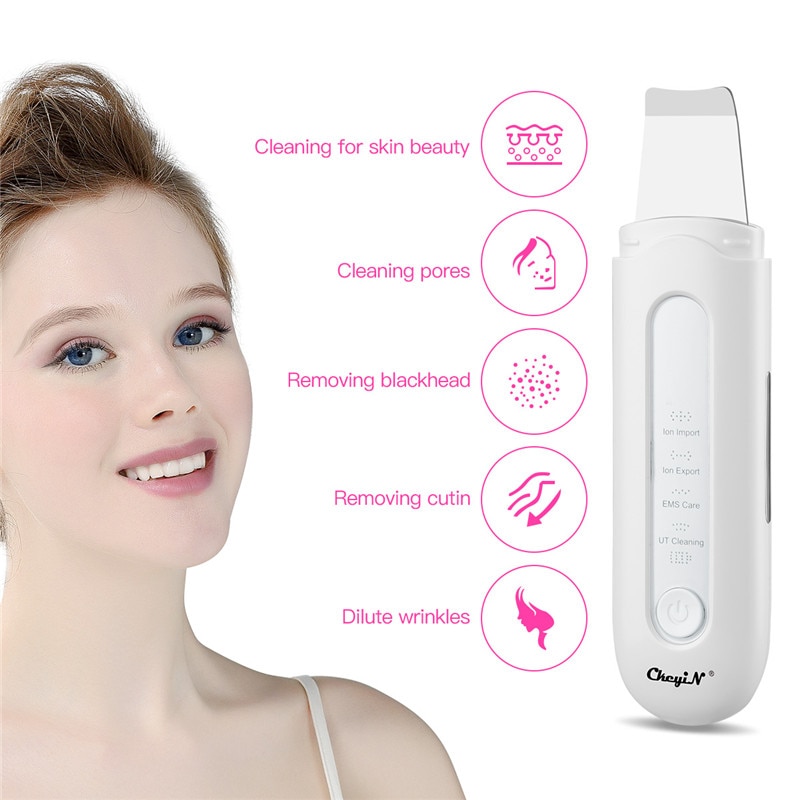 CkeyiN – épurateur de peau à ultrasons EMS Ion, nettoyeur de Pores du visage, dissolvant de points noirs, Peeling de la peau, Lifting en profondeur, beauté 48
