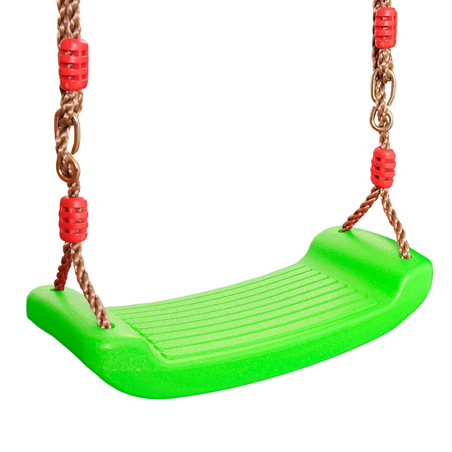 Garden Swing Kids Plastic Adjustable Ropes Indoor Outdoor Play Toys Curved Board Swing Chair: Green