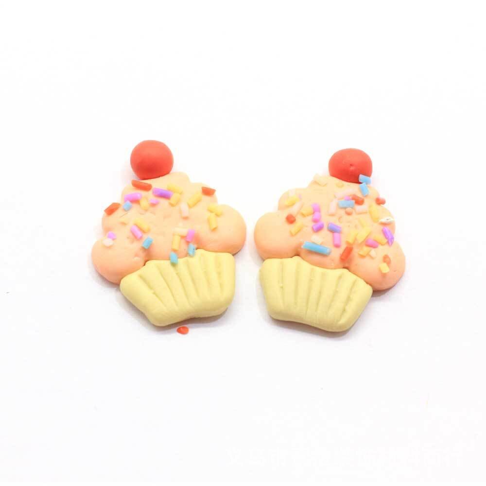 10 Uds. De arcilla polimérica Kawaii en miniatura para manualidades, cabujones con parte trasera plana para pastel de caramelo, ajuste el teléfono, accesorios de bricolaje: 6x24x28mm: yellow