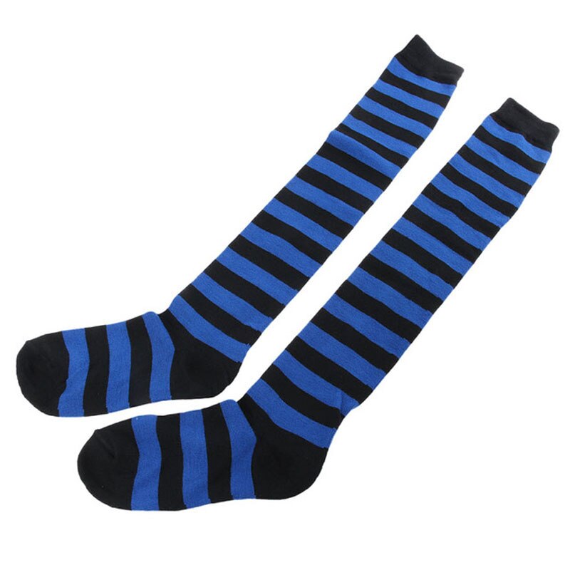 Kobiety dziewczęta na podkolanówki zakolanówki długie, w paski pończochy 11 kolorów: ciemny niebieski