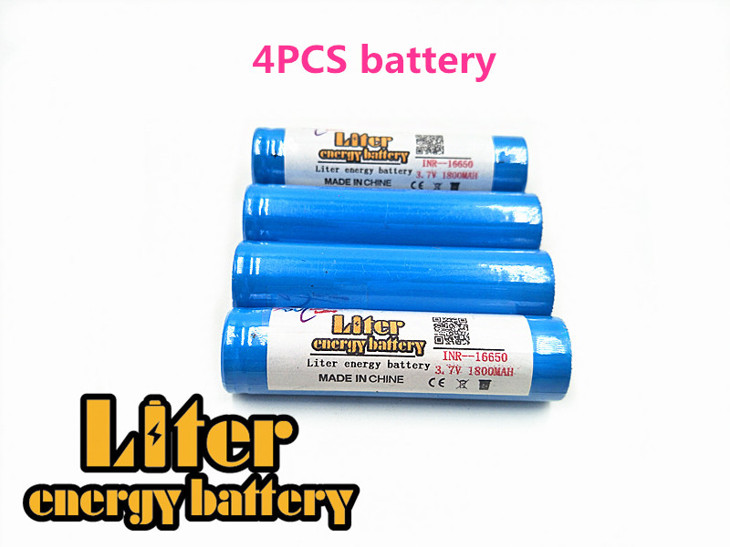 3.7v 16650 wiederaufladbarer lithium-ionen-akku mit reiseladegerät 1800 der für eine led-taschenlampe verwendet werden kann: Weiß