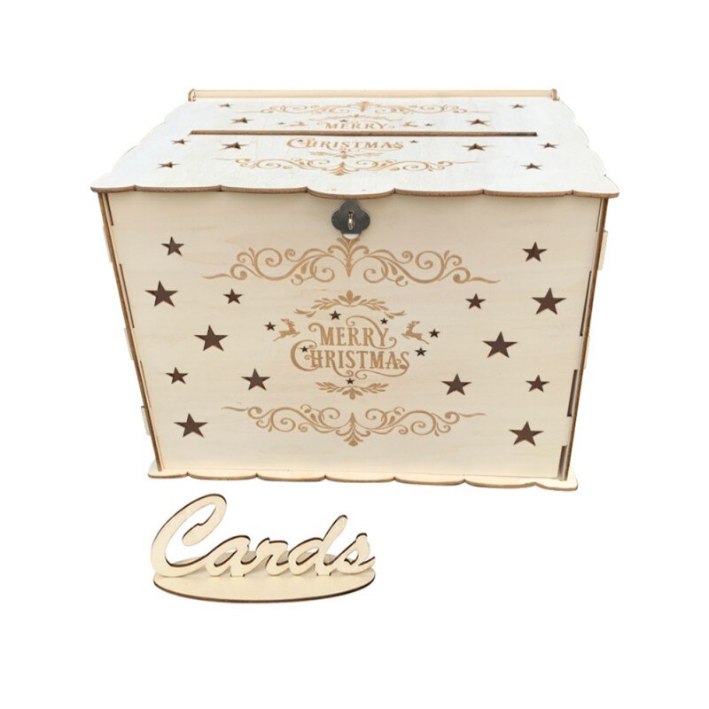 DIY Delicate Rustic Wood Card Box Wedding Card Box With Card Sign Wedding Anniversary Party Decorations Hollow