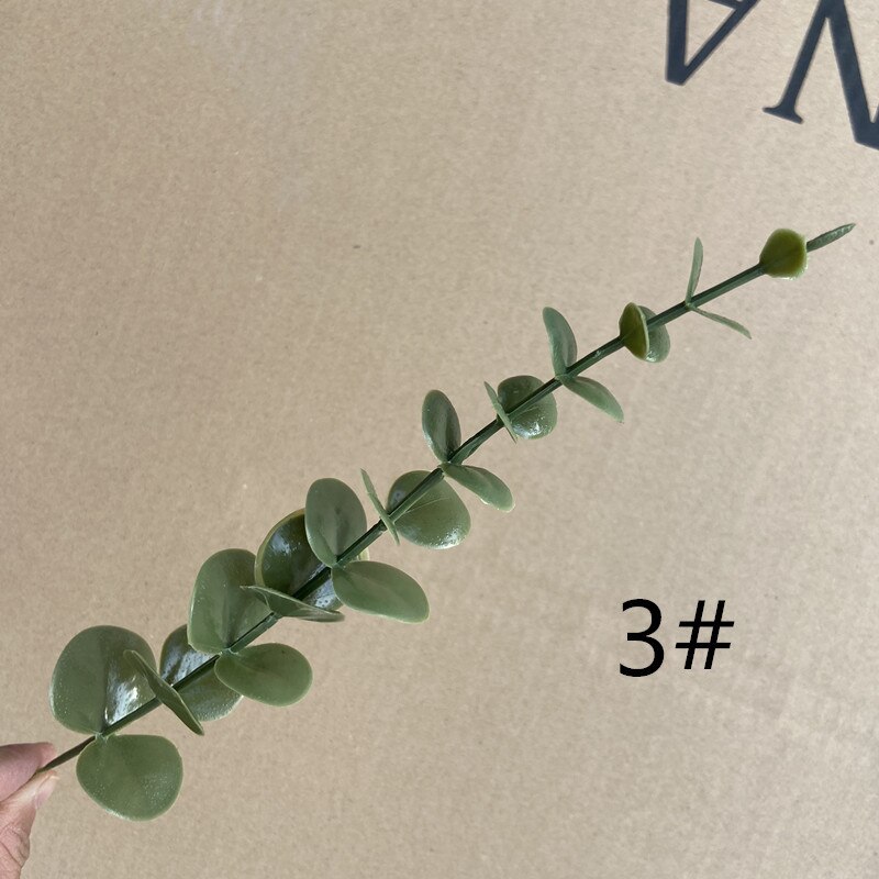 1 stykke simulation eucalipto gren enkelt kunstig eucalyptus til bryllupsskydning prop boligindretning: 3