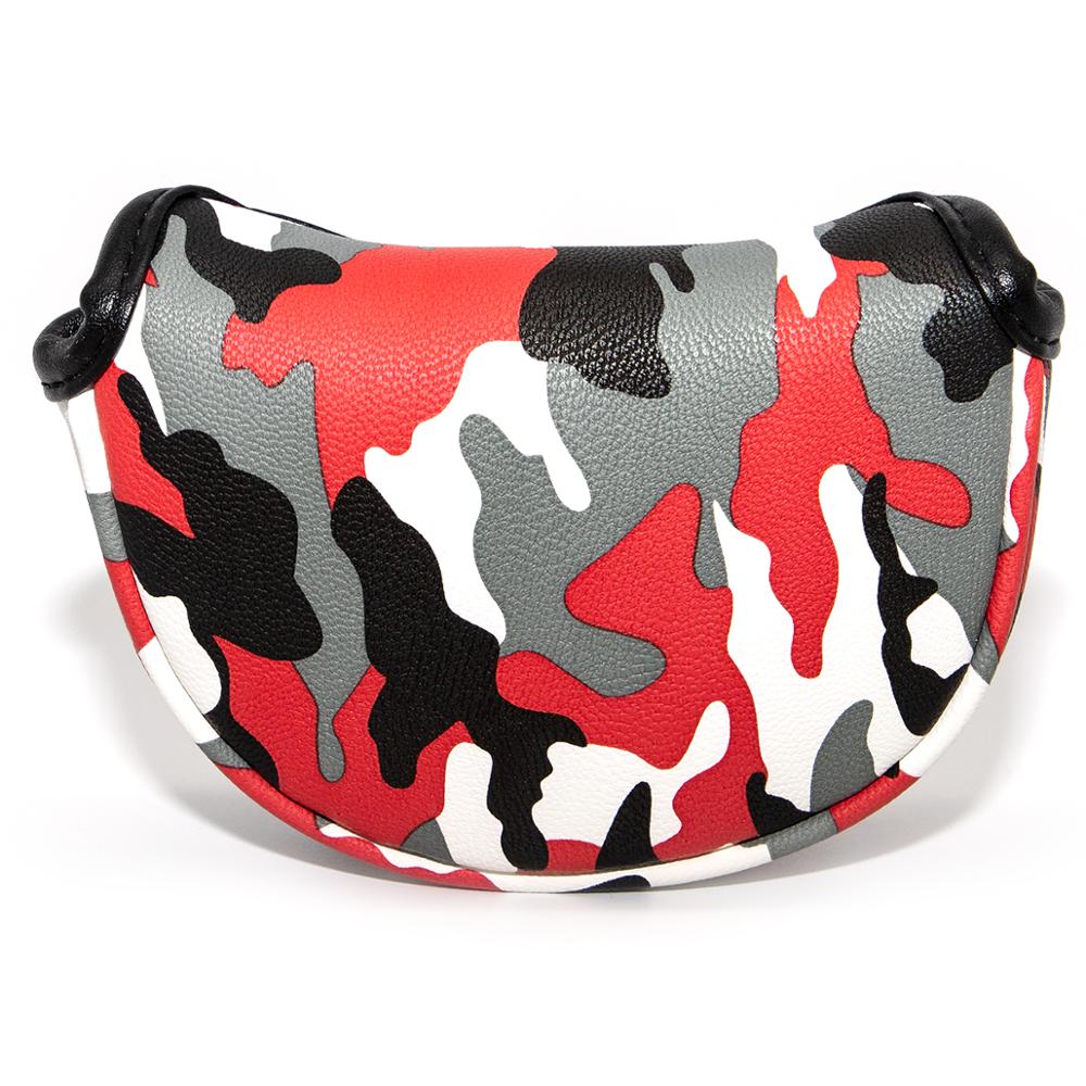 Cool Golf Putter Headcover Mallet Putter Headcovers Golf Club Head Cover Embroidery PU Leather Magnetic