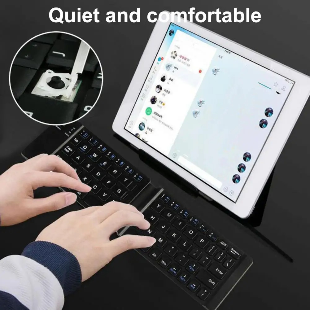 Teclado plegable inalámbrico Teclado Bluetooth plegable recargable para iPad IOS/Android/Windows Tablet