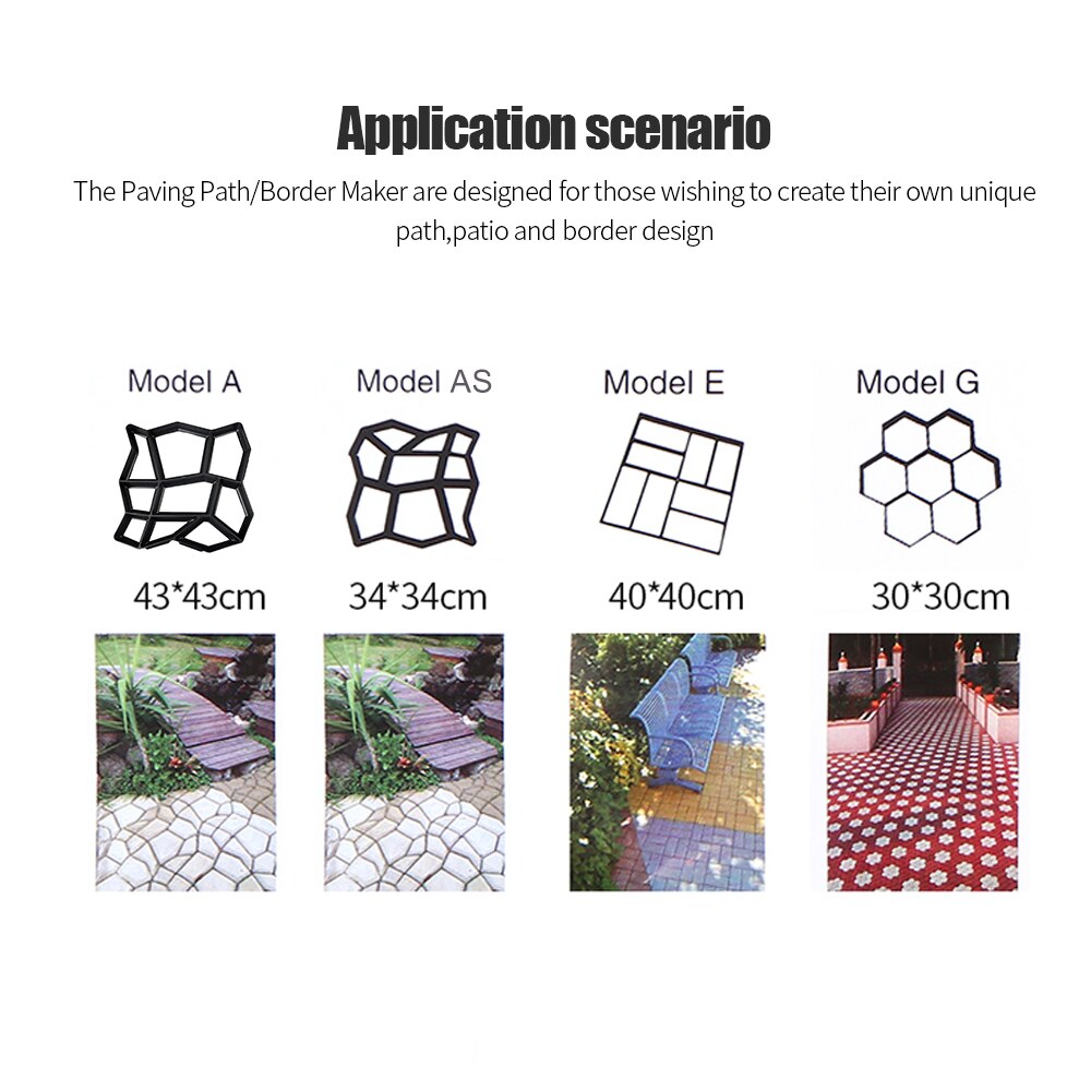 Paving Path Border Maker Path Molder Reusable Concrete Cement Stone Paver Walk Mould DIY Reusable Concrete Brick Mold
