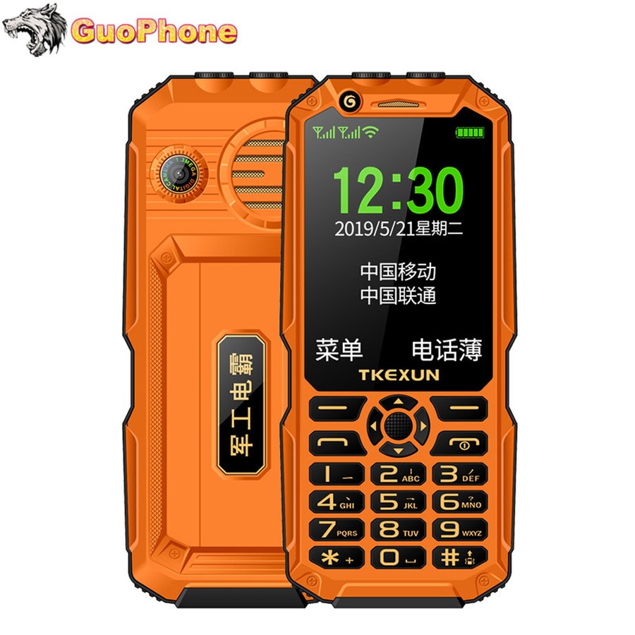 TKEXUN Q8A Shockproof Phone 3.0" Power Bank WIFI Dual SIM Card MP3 Camera Flashlight Big Speaker Cheap Dustproof CellPhone