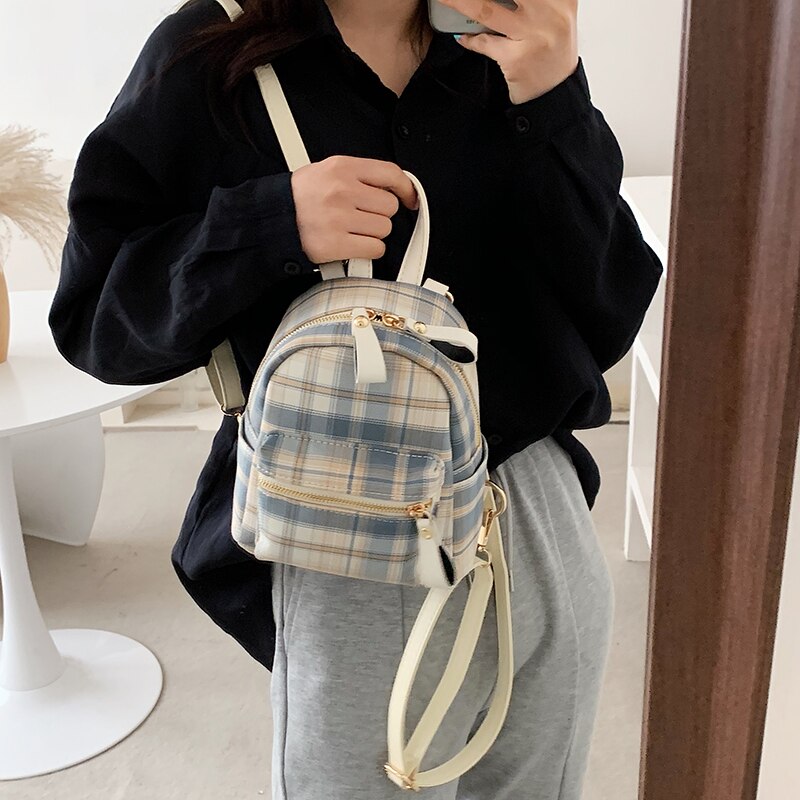 SEETIC Leather Mini Backpack Multi-Function Shoulder Bag Women Backpack Female Anti-Theft Backpack For Teenager Girls