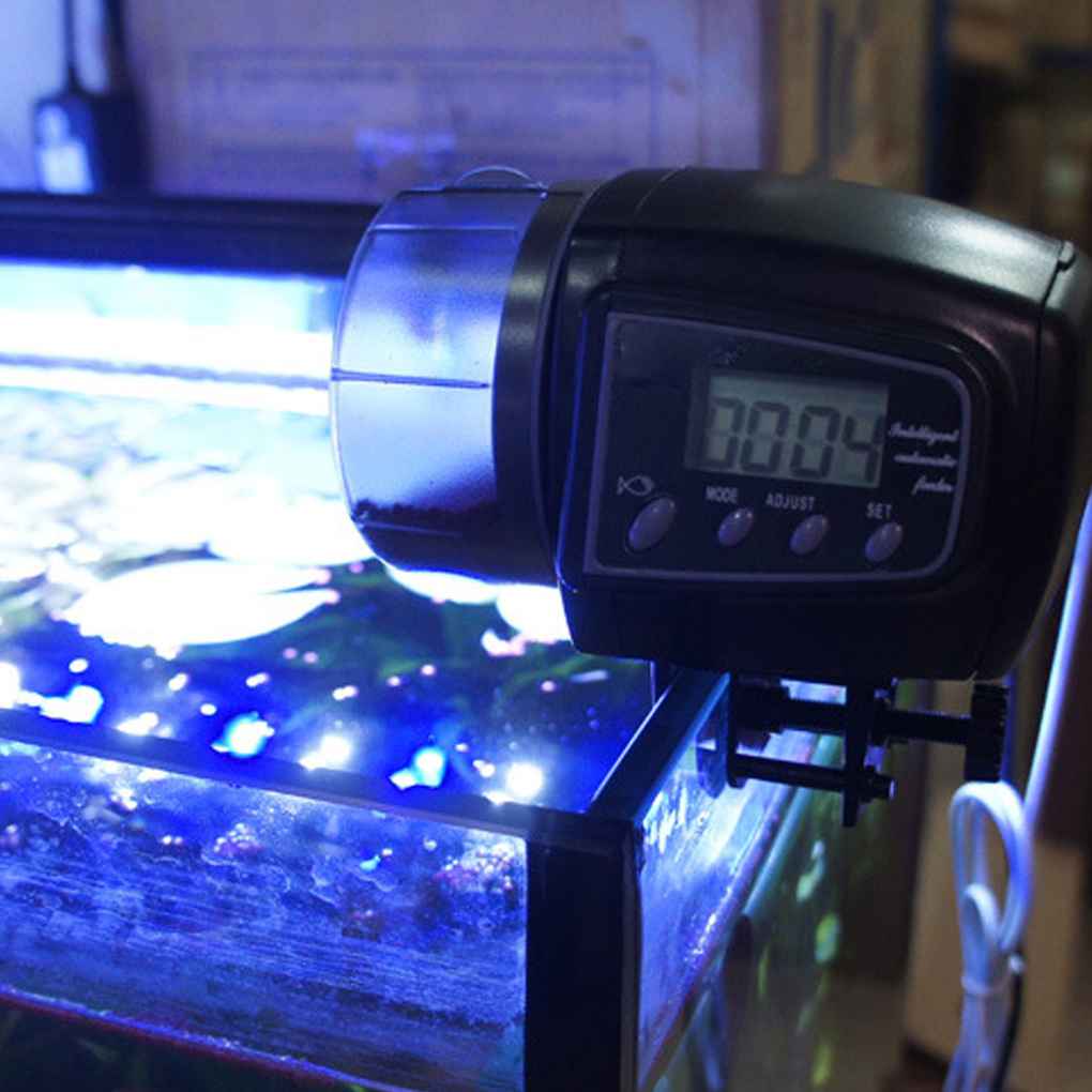 Smart Automatische Feeder Aquarium Fish Tank Vijver Wall Mount Lcd Timing Auto Visvoer Dispenser Aquarium Accessoires