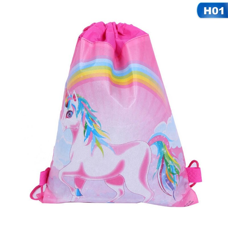 Unicorn Drawstring bag for Girls Travel Storage Package Cartoon School Backpacks Children Birthday Party Favors 34cm*27cm