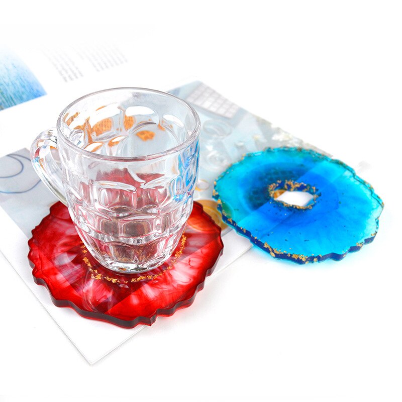 Plateau de bricolage, outils, kawaii, agate, dessous de verre irréguliers, moule de moulage en résine, fabrication de bijoux en silicone, résine époxy, fournitures d'art, moule fp