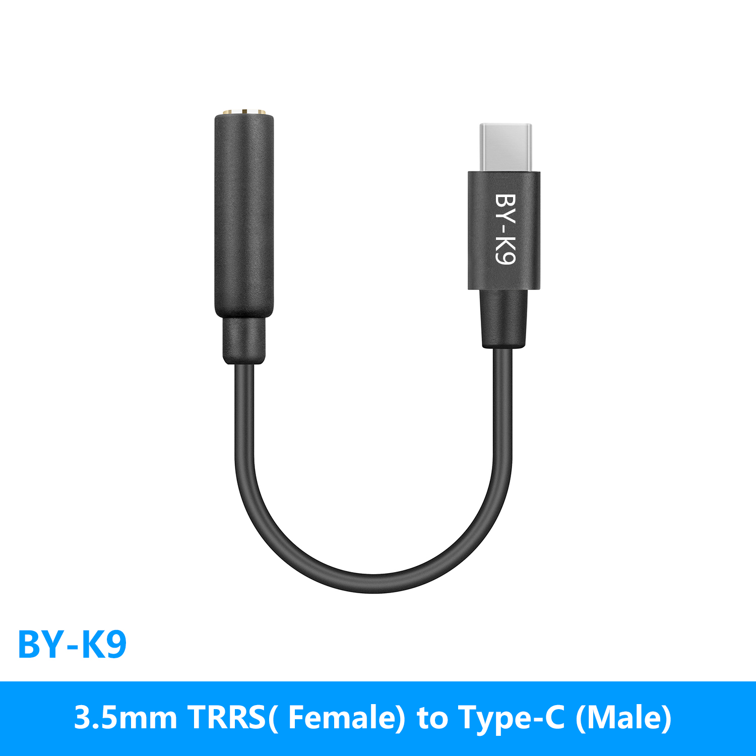 Boya BY-K1-K9 3.5mm trs para relâmpago/typec iphone android telefone áudio para microfone adaptador cabo acessórios 0.06m linha de dados: YELLOW