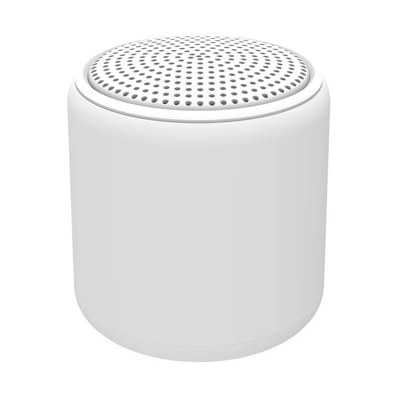 Portable bluetooth 5,0 speaker, rechargeable mini booster woofer for shower, room, bicycle, car: White