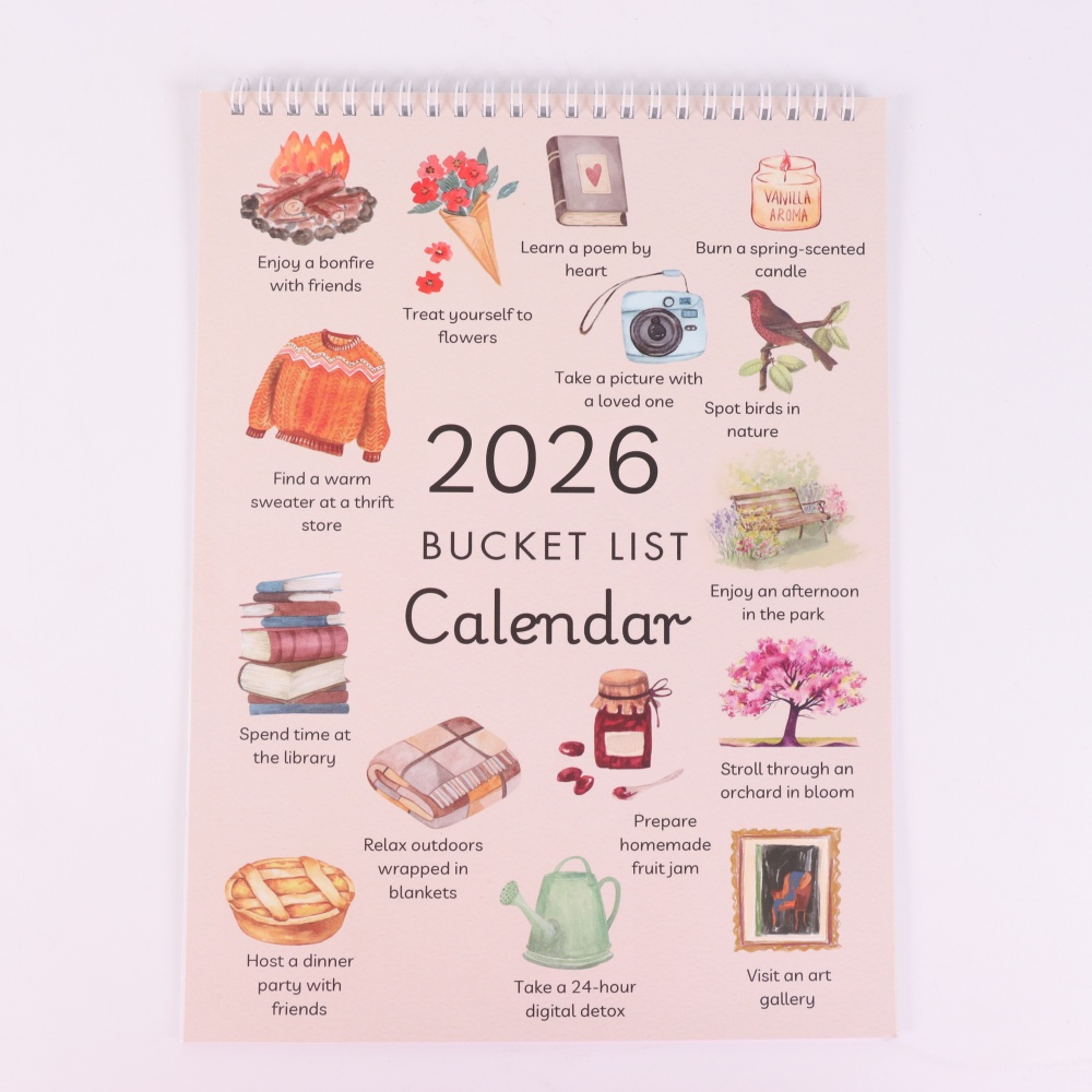 Akvarellkalender och planerare - minimalistisk väggkalender med månatliga layouter, dagliga inspirerande citat: Default Title