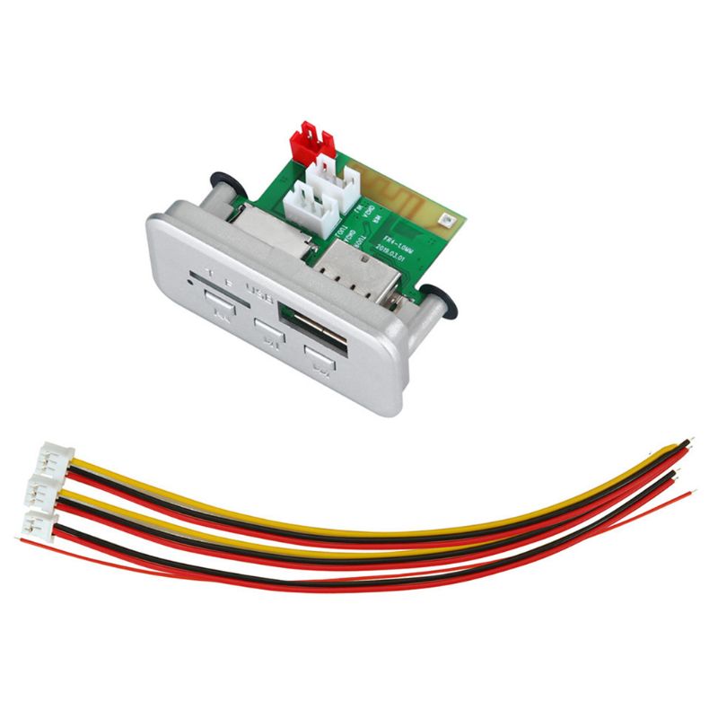 Radio samochodowe Bluetooth 5.0 odtwarzacz MP3 5V 12V płytka dekodera WMA moduł Audio FM TF USB 3.5mm AUX dla samochodów: Srebrny