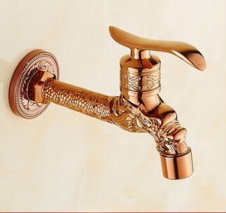 Robinet de salle de bain en laiton | Ensemble de Bibcock sculptés Dragon Rose or lave-linge robinet de salle de bains extérieur mélangeur de salle de bains: plum