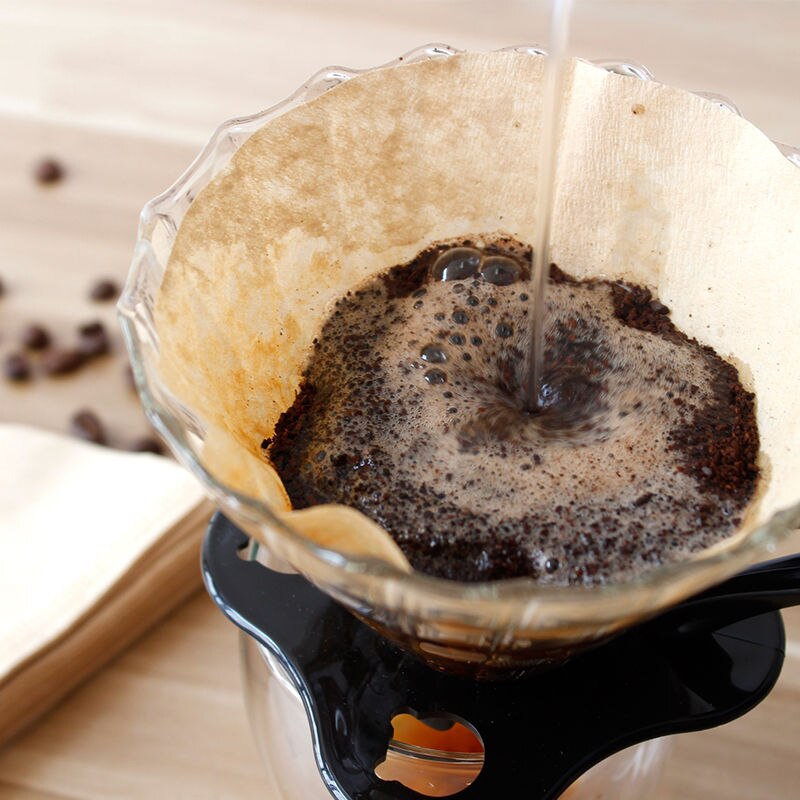 100Pcs Pure Wood Coffee Filters Cone-Shape Drip Coffee Powder Filter Papers Coffee Cup Strainers Replacement Tea Coffee Filter